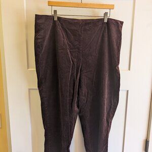 Coldwater Creek, velveteen,ankle pants, rich chocolate brown, 18w natural fit